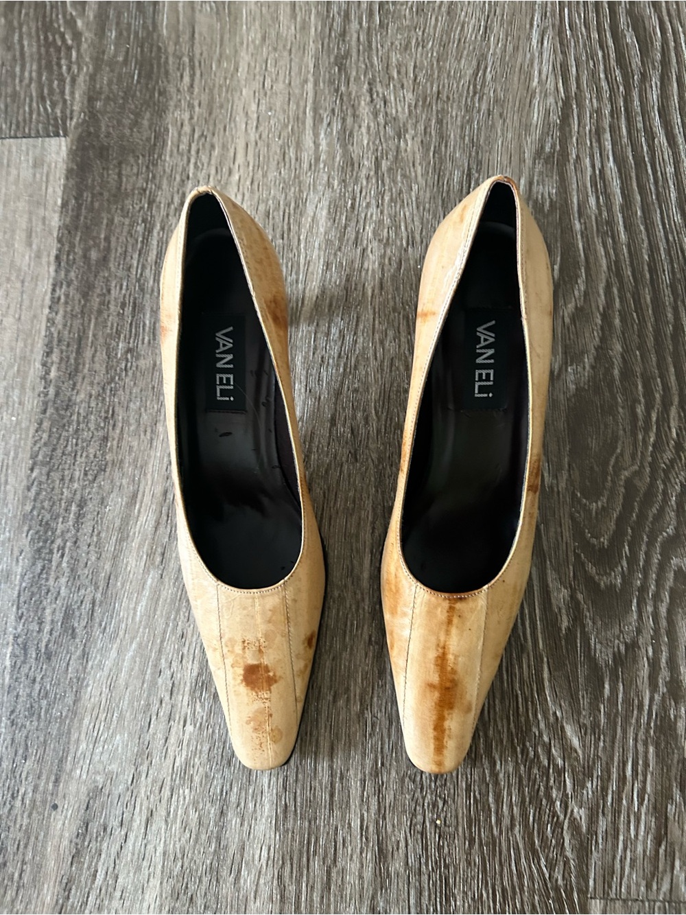Vaneli Beige Pointed-Toe Pumps